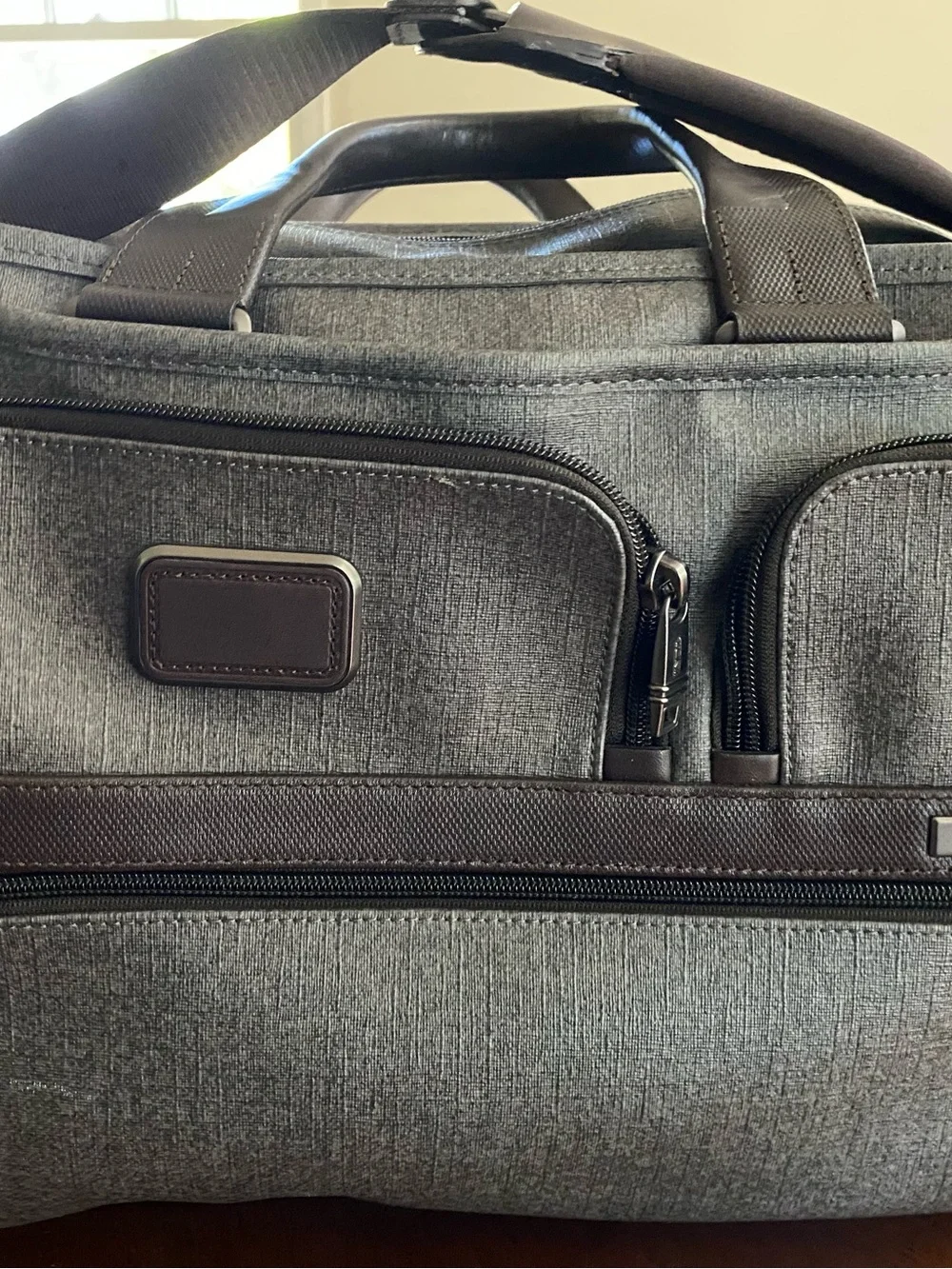 Tumi Gray Alpha X Organizer Briefcase with Black Trim